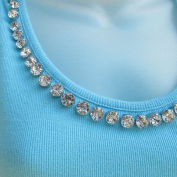 INC Jewel Neck Ribbed Tank Top M - Picture 4 of 7